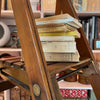 Large Folding Ladder for a Library with brass plate of Paris maker's brand
