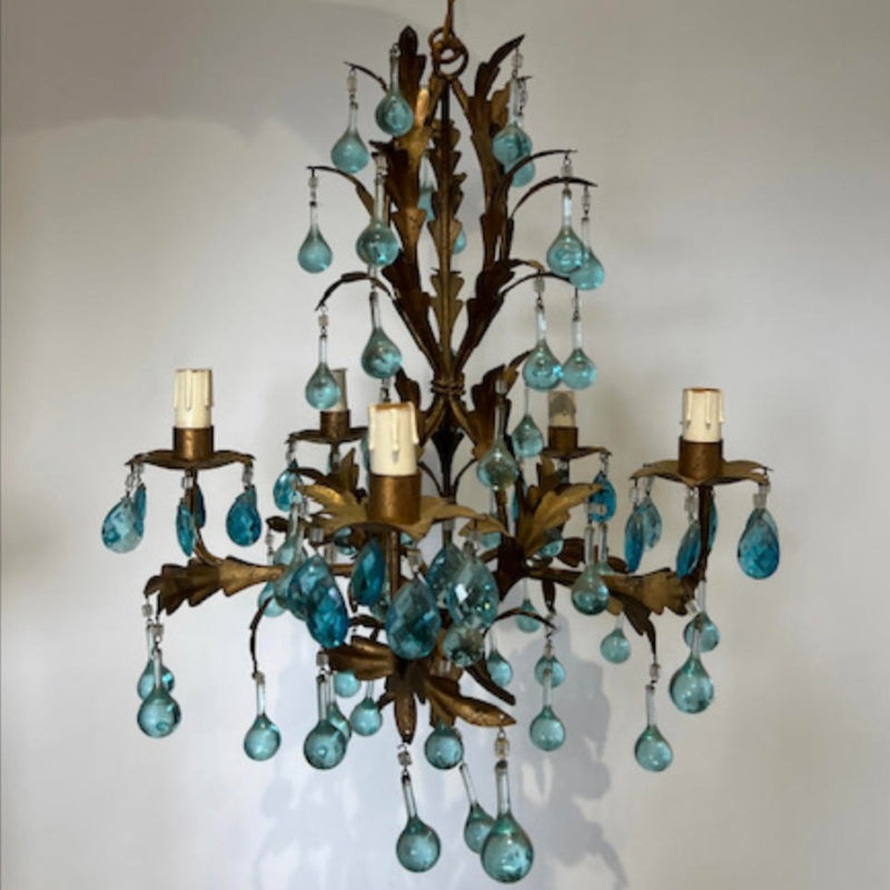 Turquoise Blue Crystal Chandelier