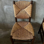 Pair of  Original Charlotte Perriand Rush Back and Seat Side Chairs