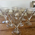 Set of 7 Cone Shaped Crystal Wine Glasses