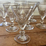 Set of 7 Cone Shaped Crystal Wine Glasses