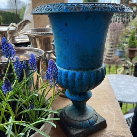 Cast Iron Bright Blue Medici Vase