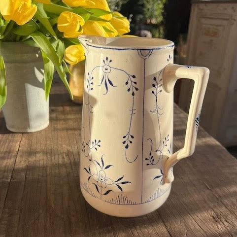 Blue and White Belgian Pitcher
