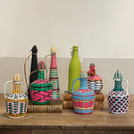 Colorfully Woven Sangria Bottles