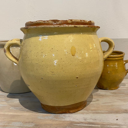 Antique French Yellow Confit Pot