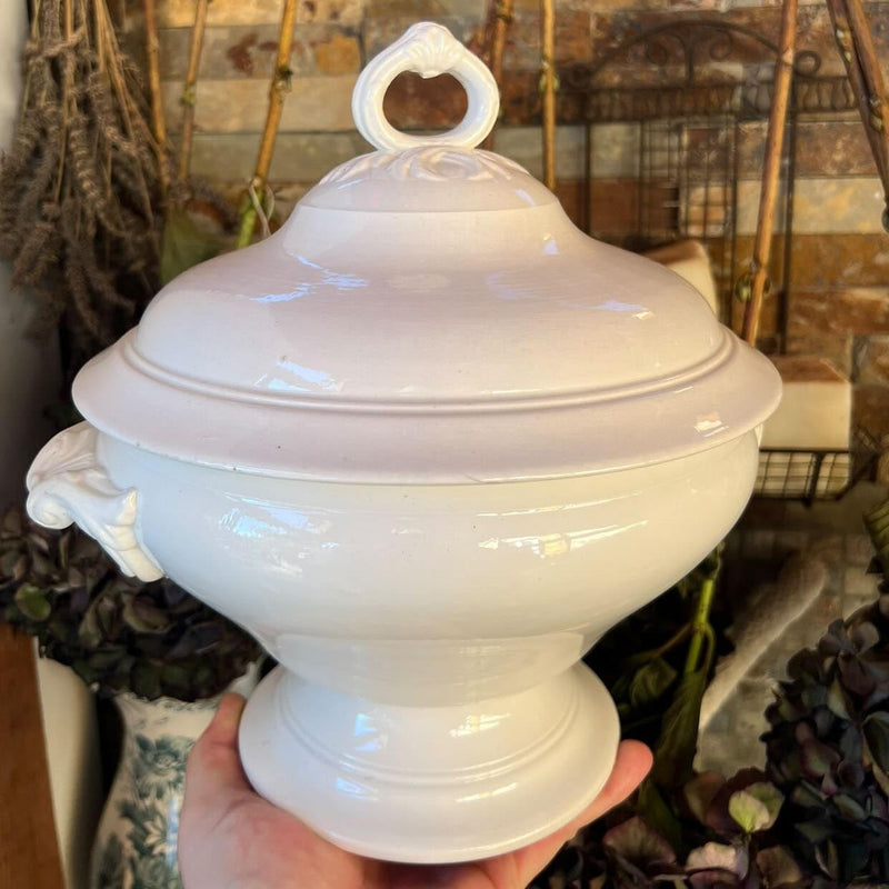 Tall White Soup Tureen (Flawless, Stamped)