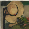 Charming French Oil on Canvas - Hat and Umbrella, Signed by TH Lanz