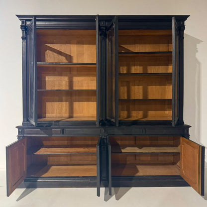 Napoleon III Ebonized Double Bookcase