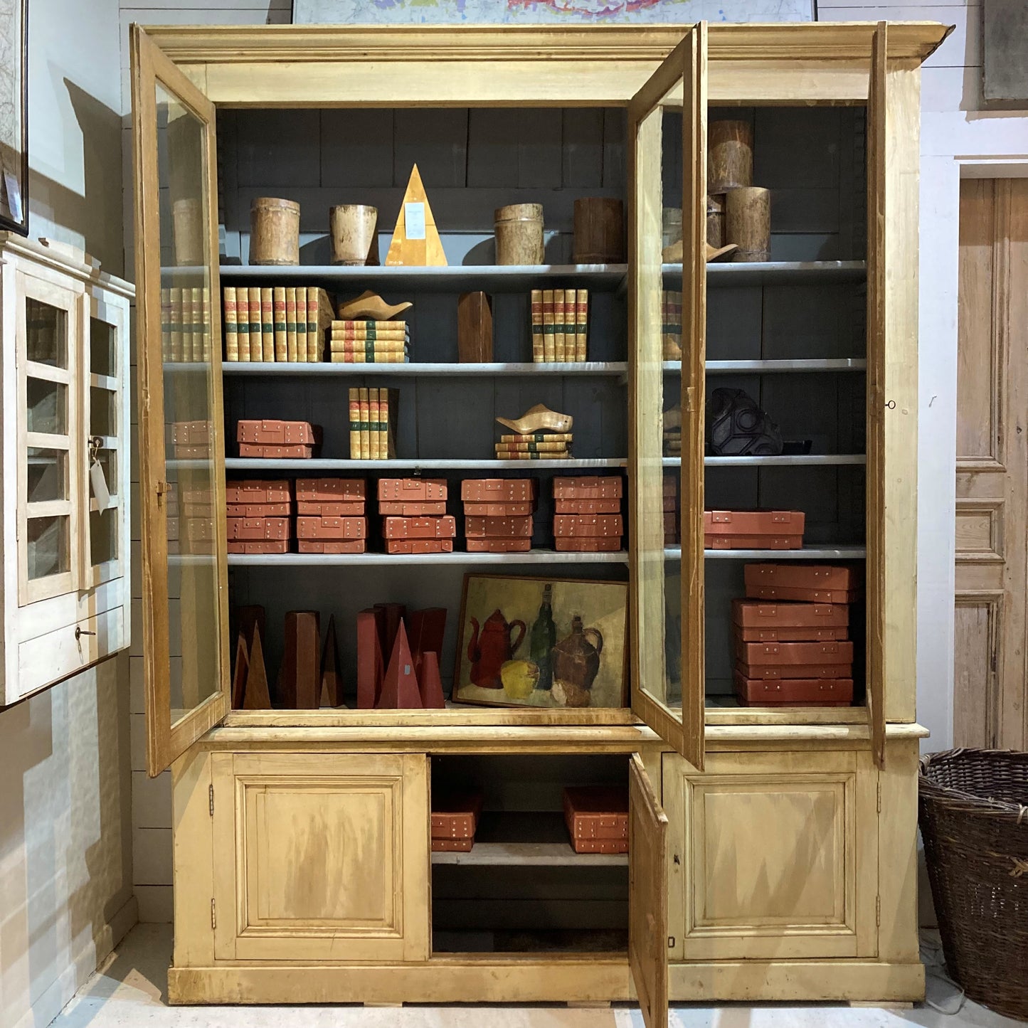 Large 19th Century Painted Bookcase