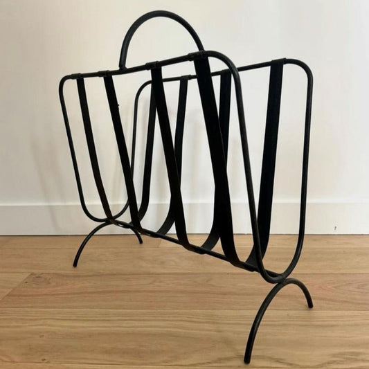 Mid-Century French Iron Magazine Rack