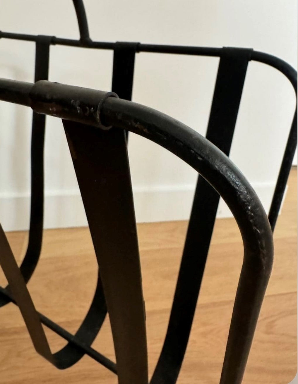 Mid-Century French Iron Magazine Rack