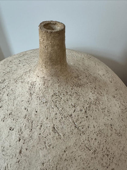 Mid-Century French White Terracotta Vessel