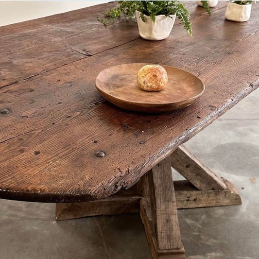 Rustic Oval Pedestal Dining Table