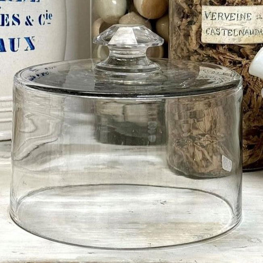 Glass Cloche with Faceted Knob