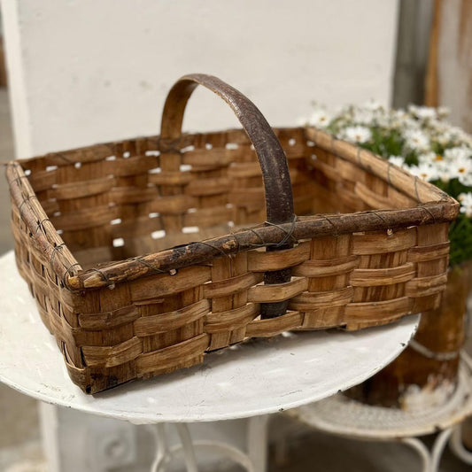 French Mushroom Harvesting Basket from Chestnut Wood