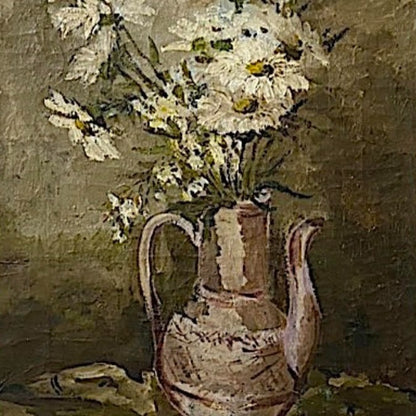 Unframed Oil on Canvas, ‘The Daisies’ by Maurice Serullaz