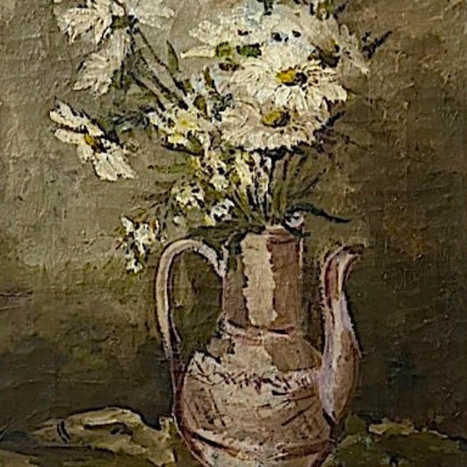 Oil on Canvas Still Life ‘The Daisies’ by Maurice Serullaz, Signed
