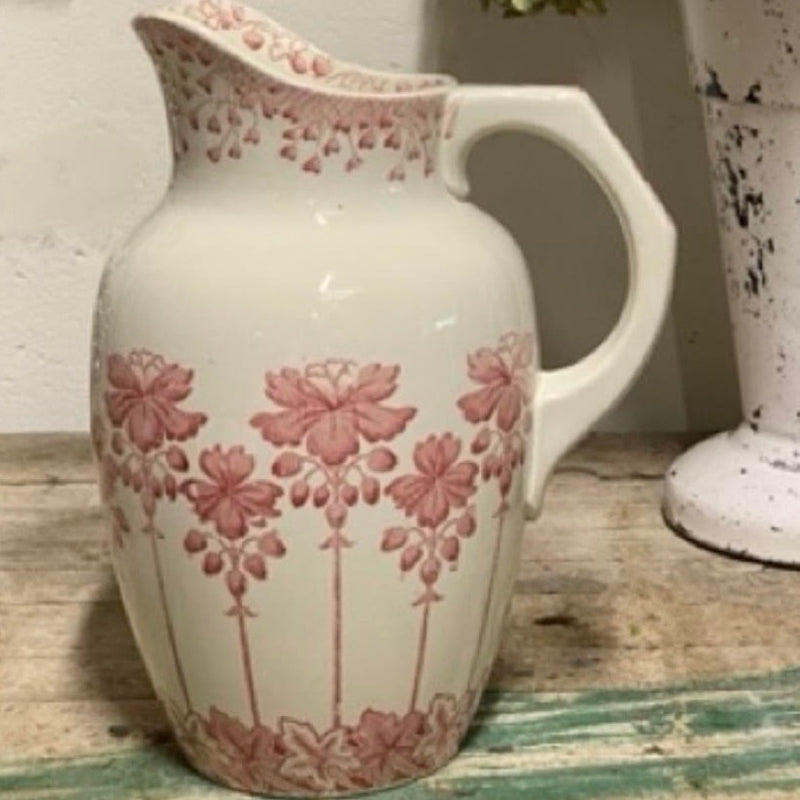 Pitcher with Pinkish-Red Flowers