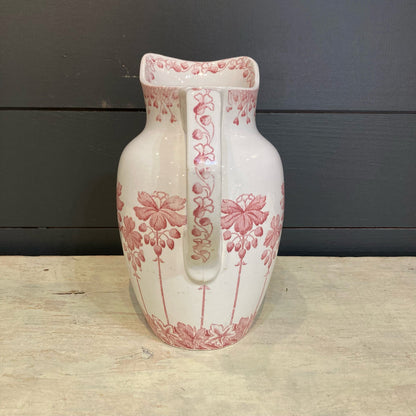 Digoin Wash Pitcher with Pinkish-Red Flowers