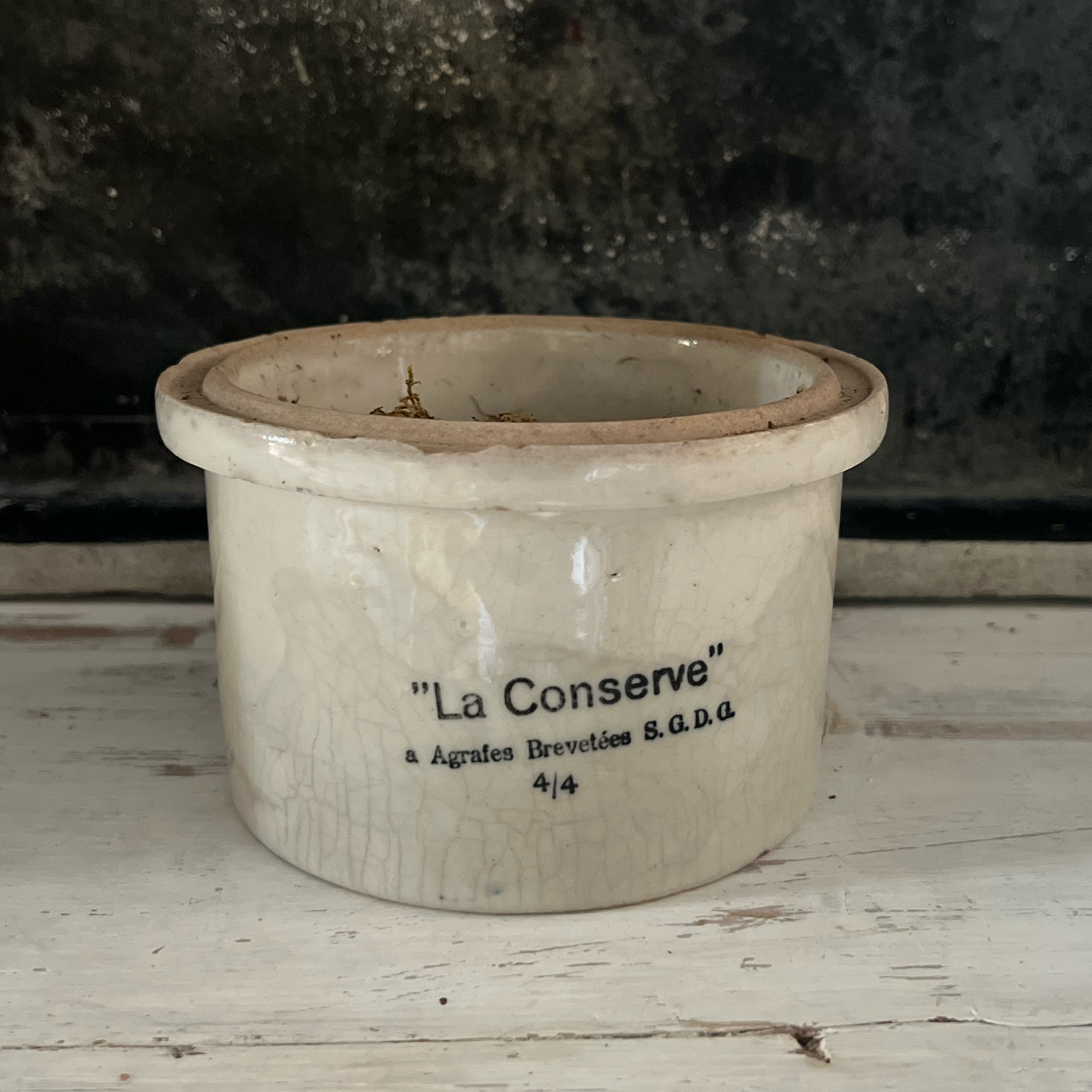 Set of 3 Vintage French Confiture Pots "La Conserve"