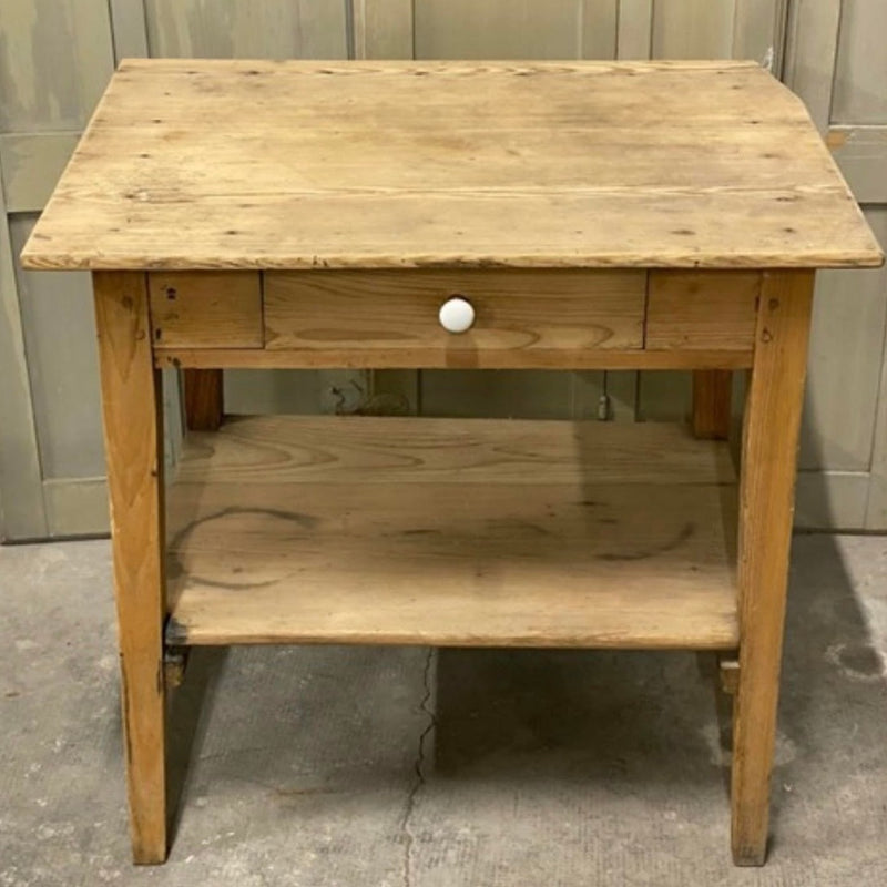 Pine Table with Lower Shelf