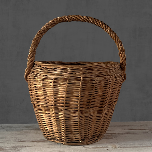 French Wicker Harvest Basket