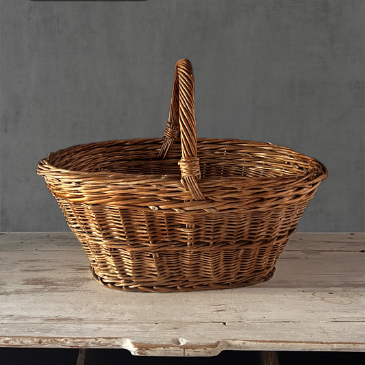 French Wicker Harvest Basket