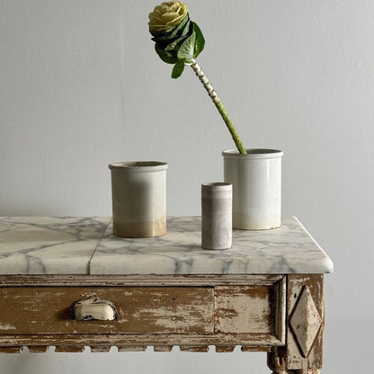 Carved Bakery Table with 2-Part Marble Top