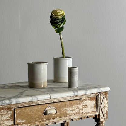 Carved Bakery Table with 2-Part Marble Top