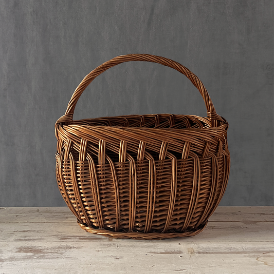 Antique French Basket with Unusual Weave