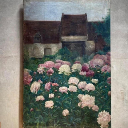 Large Oil on Canvas, Peonies