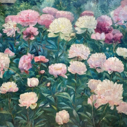 Large Oil on Canvas, Peonies