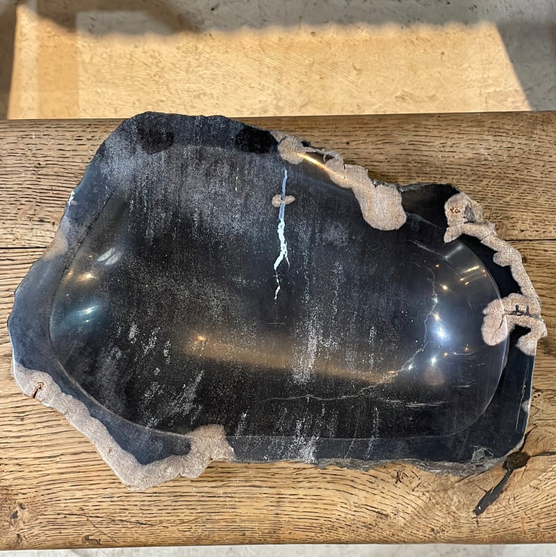 Petrified Wood Bowl -Black