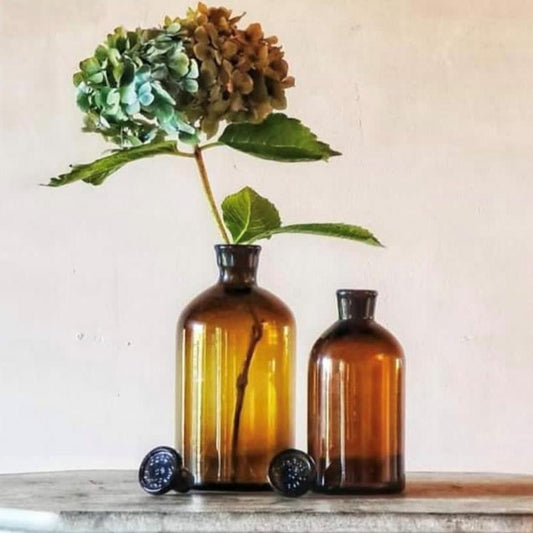 Pair of Amber Apothecary Bottles