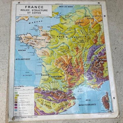 Double-Sided French Map - Cotes et Politiques