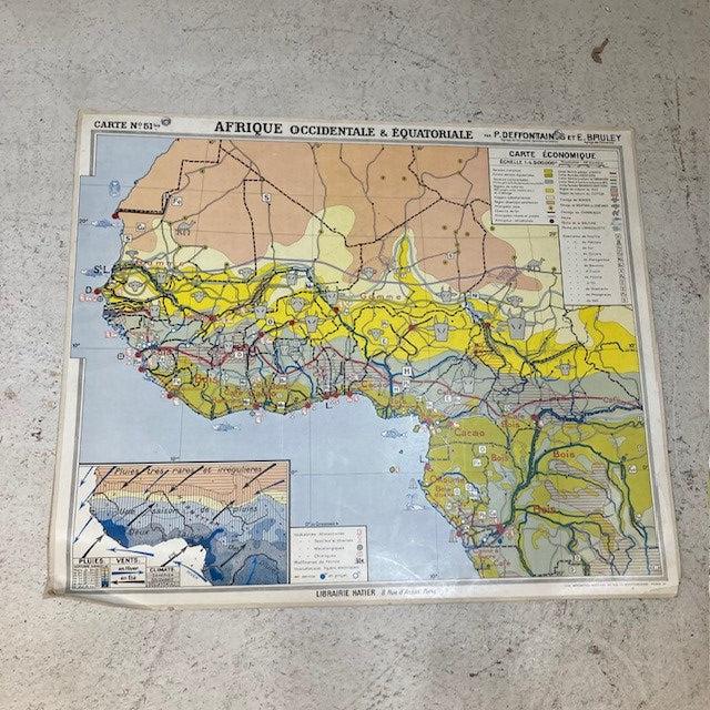 Double-Sided French Map - Afrique Occidentale & Equatoriale