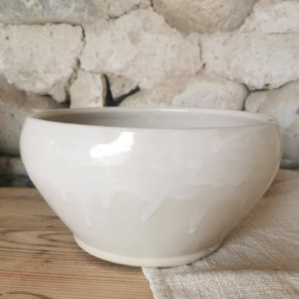 Glazed Enameled Sandstone Bowl