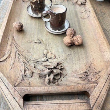 Carved Oak Tray