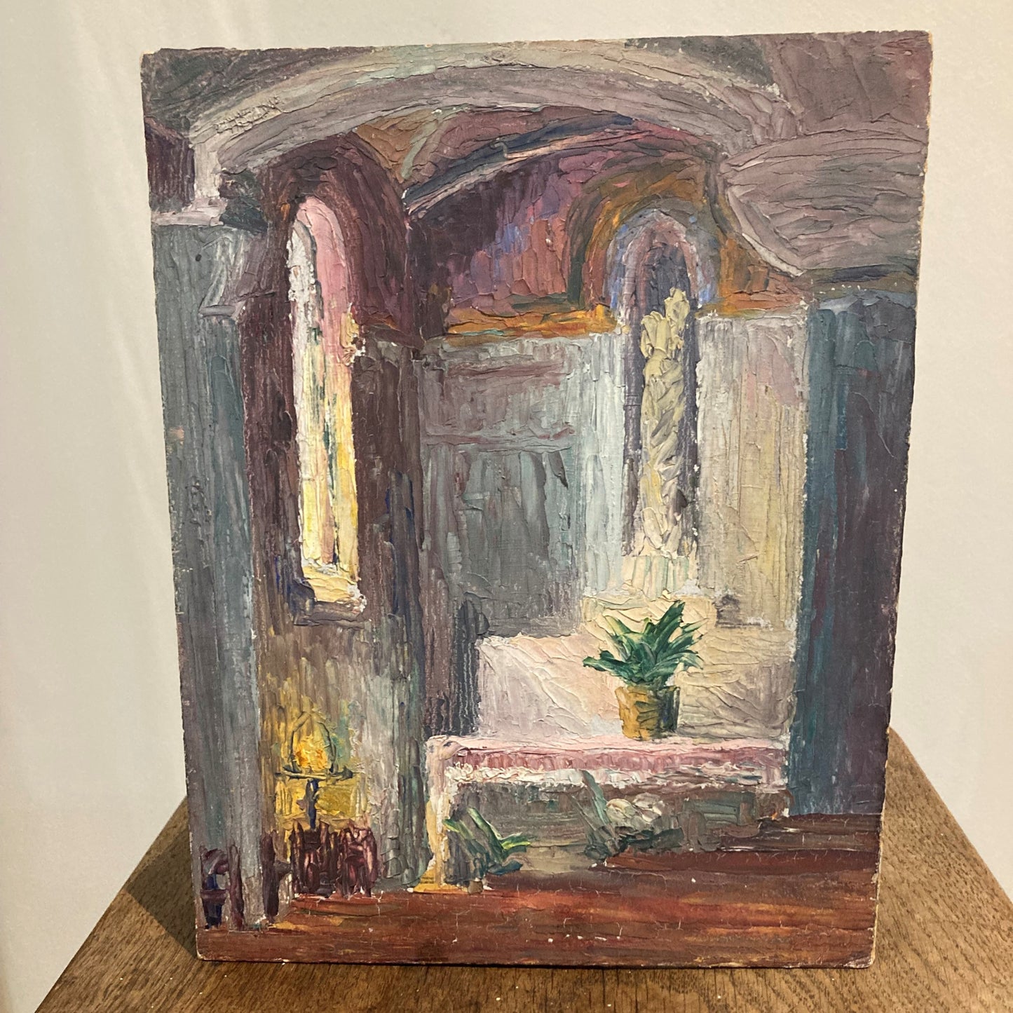 Oil on Board , Church Interiors