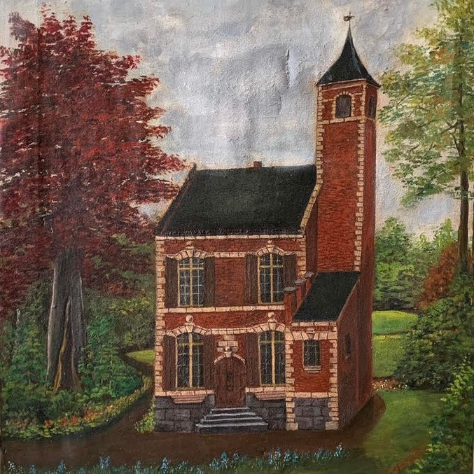 Unframed Oil on Board, Manor du Pelegrin in Northern France