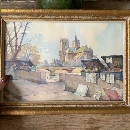 Framed Lithograph of Paris - View of Notre Dame de Paris