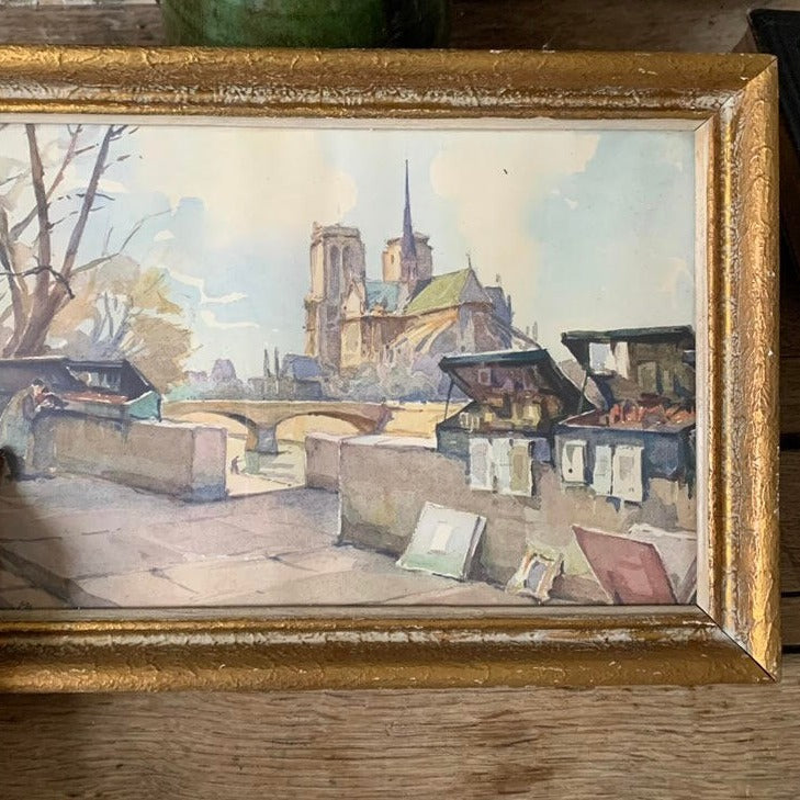 Framed Lithograph of Paris - View of Notre Dame de Paris