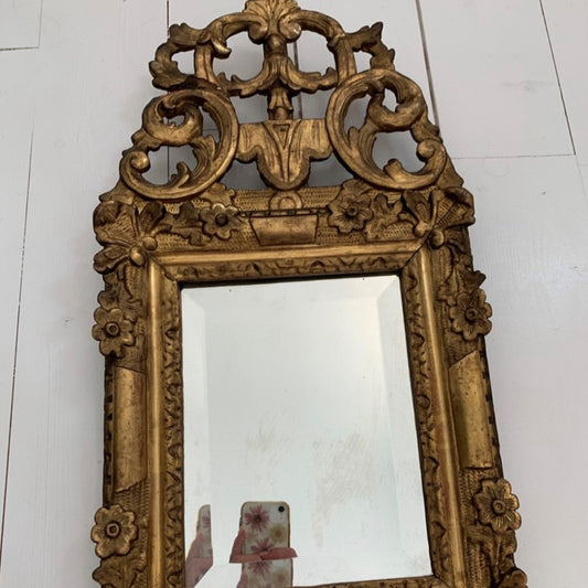 Louis XVI Period Mercury Mirror, Ornamental Top