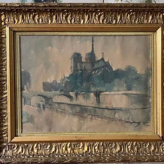 Framed Watercolor - Notre Dame de Paris