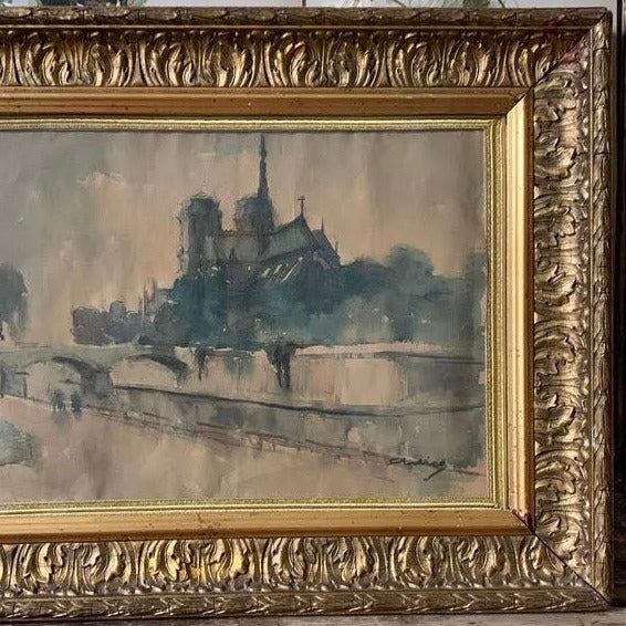 Framed Watercolor - Notre Dame de Paris