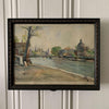 Framed Watercolor "Pont des Arts" Signed