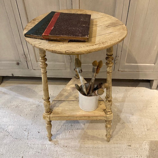 Wooden Gueridon Side Table Original Patina