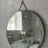 Round Convex Mirror with Etched Scallop Detail