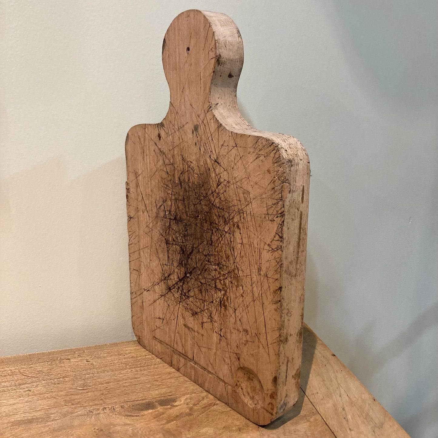 Thick French Cutting Board with Heavy Scarring