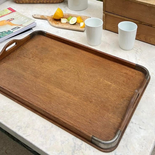 Oak and Nickel Tray